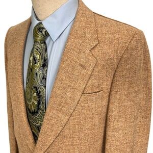 Members Only Blazer‎ Men 41L Tan Sport Jacket Large Rust Brown Tweed Jacket USA
